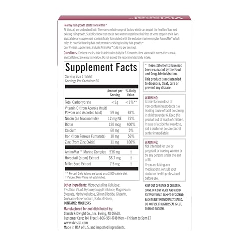 Viviscal Hair Growth Supplements for Women 180 Tablets (3-Month Supply)