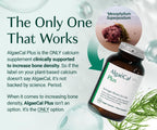 ALGAECAL Organic Red Algae Calcium Supplement for Bone Density, Vitamin K2 MK7 (100mg), Vitamin D3 (1600 IU), Magnesium (350mg) & Trace Minerals & Strength, Easy to Swallow, 120 Veggie Caps