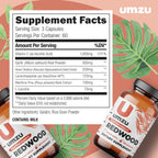 UMZU Redwood Max Nitric Oxide Booster, Blood Flow & Circulation Support for Men & Women, Energy, Stamina & Recovery – Heart & Varicose Vein Supplement – 2 Capsules Daily – 60 Count