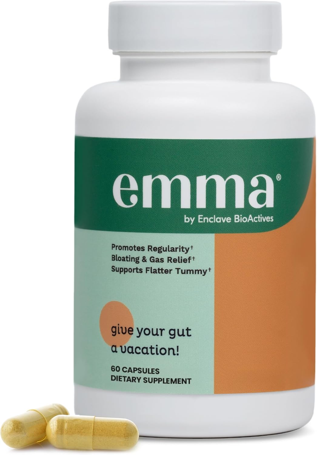 Emma Gut Health Supplement for Bloating & Gas Relief 60 Capsules