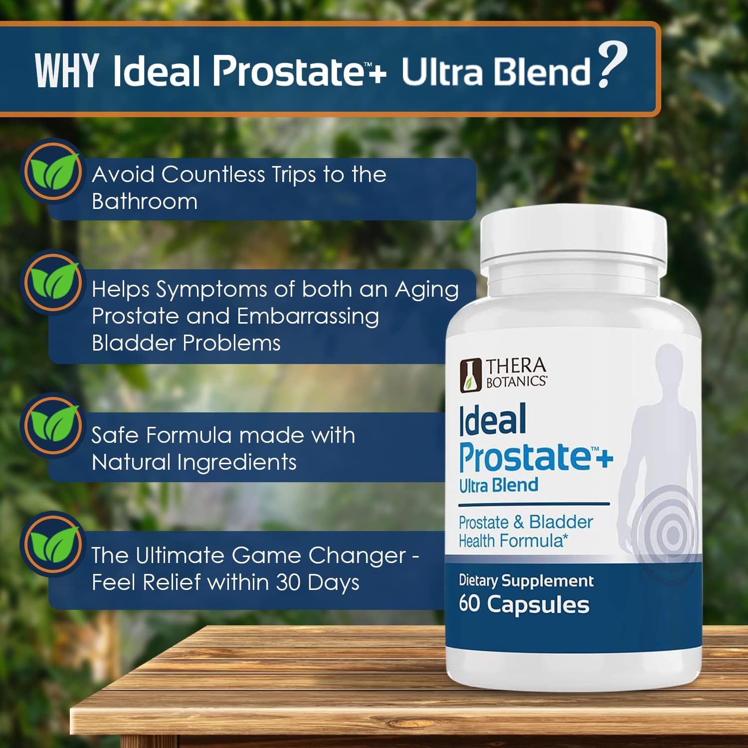Advanced Men's Prostate Support by Ideal Prostate Plus Ultra with Reishi Mushroom, Saw Palmetto, Lycopene and More for Natural Relief