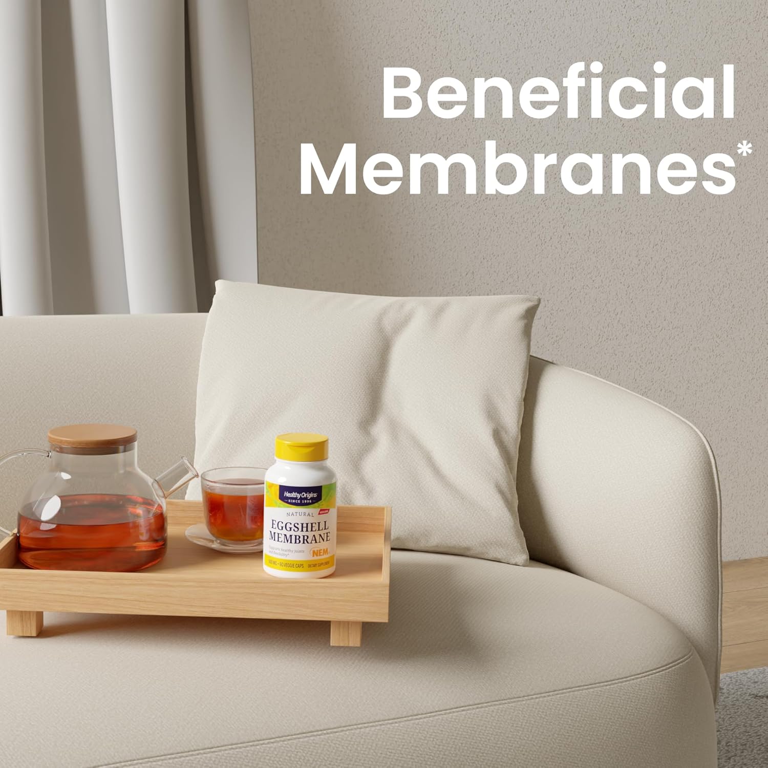 Healthy Origins Eggshell Membrane 500 mg (NEM, Non-GMO, Gluten Free, Joint Support), 120 Veggie Caps