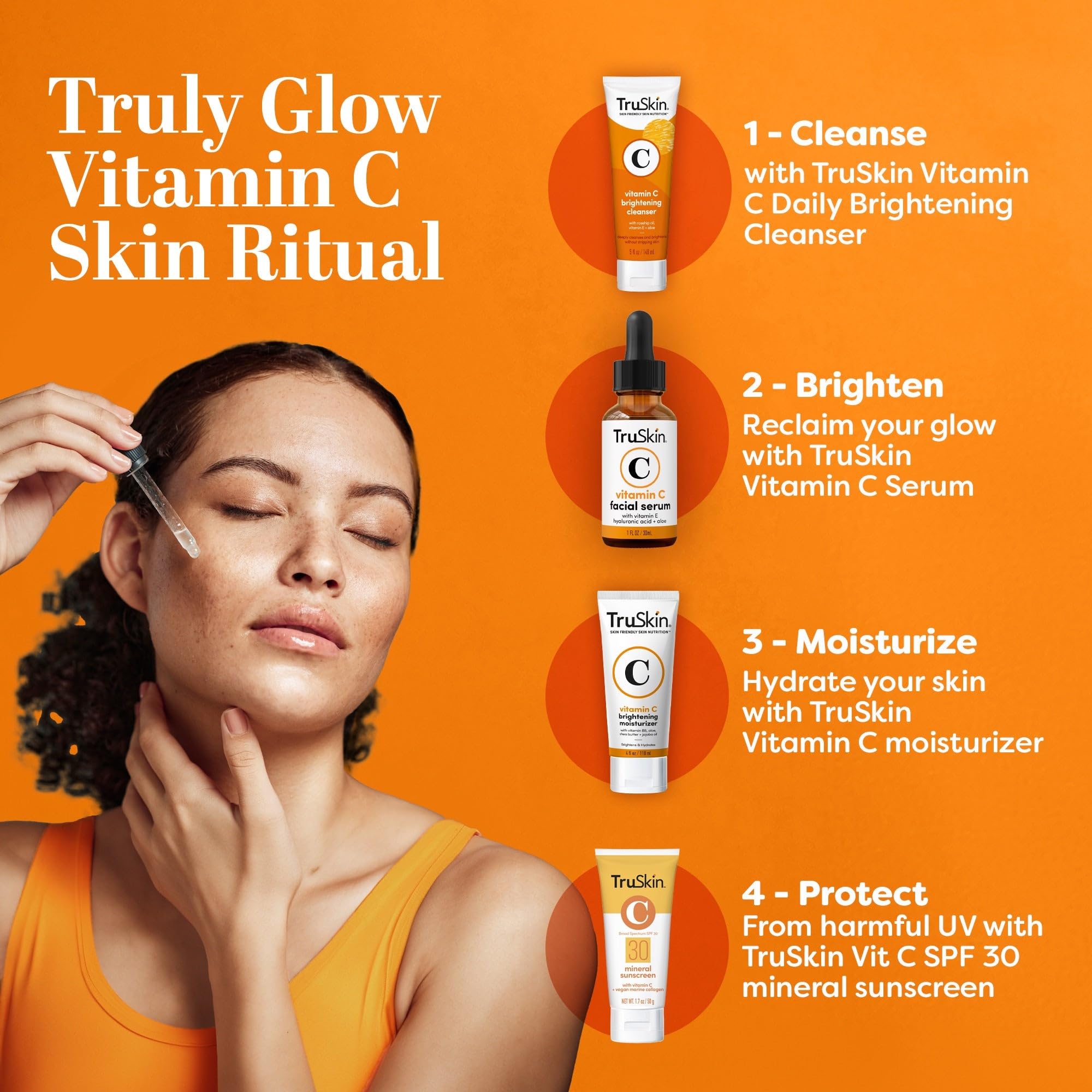 TruSkin Vitamin C Face Serum with Hyaluronic Acid & Vitamin E – Brightening & Anti-Aging
