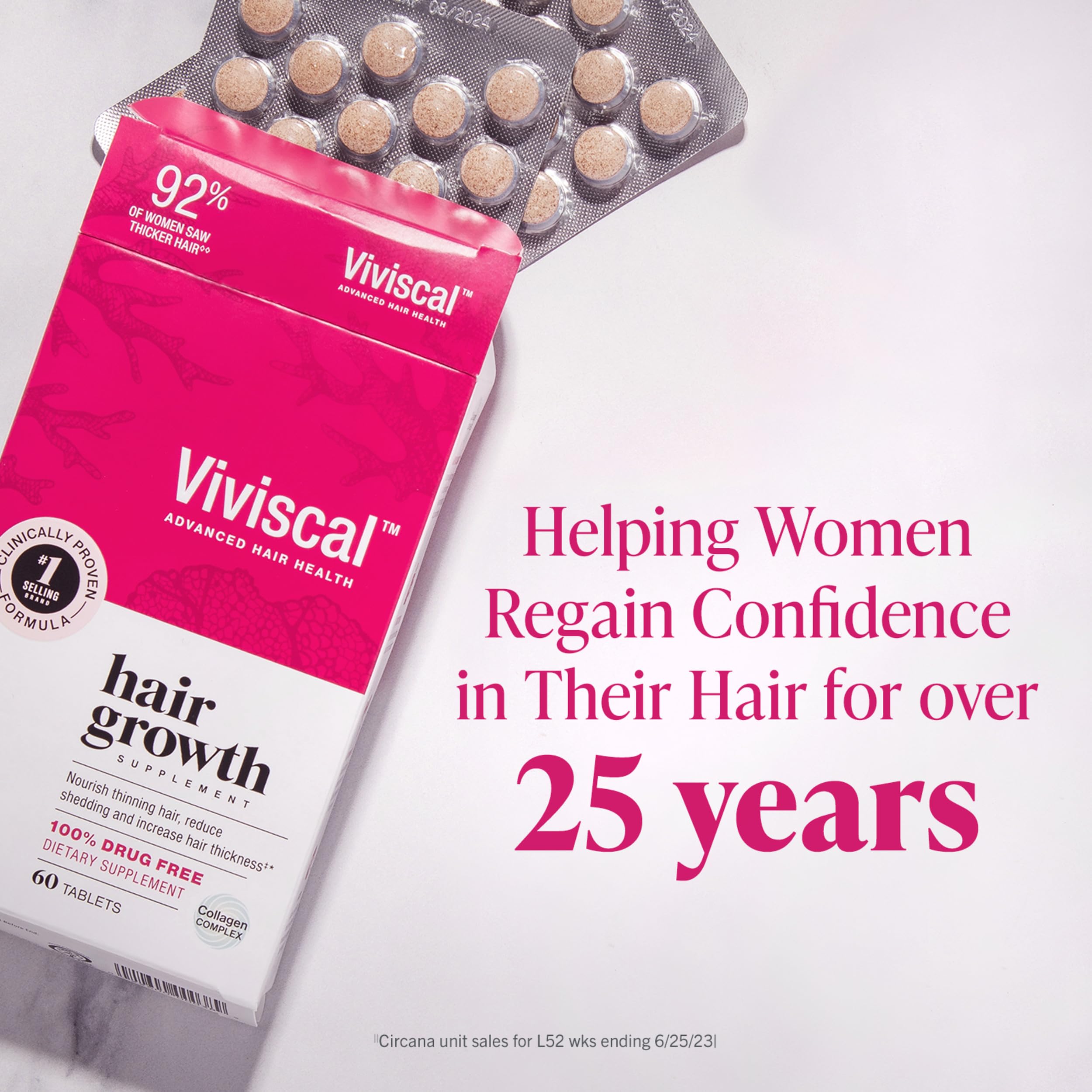 Viviscal Hair Growth Supplements for Women 180 Tablets (3-Month Supply)