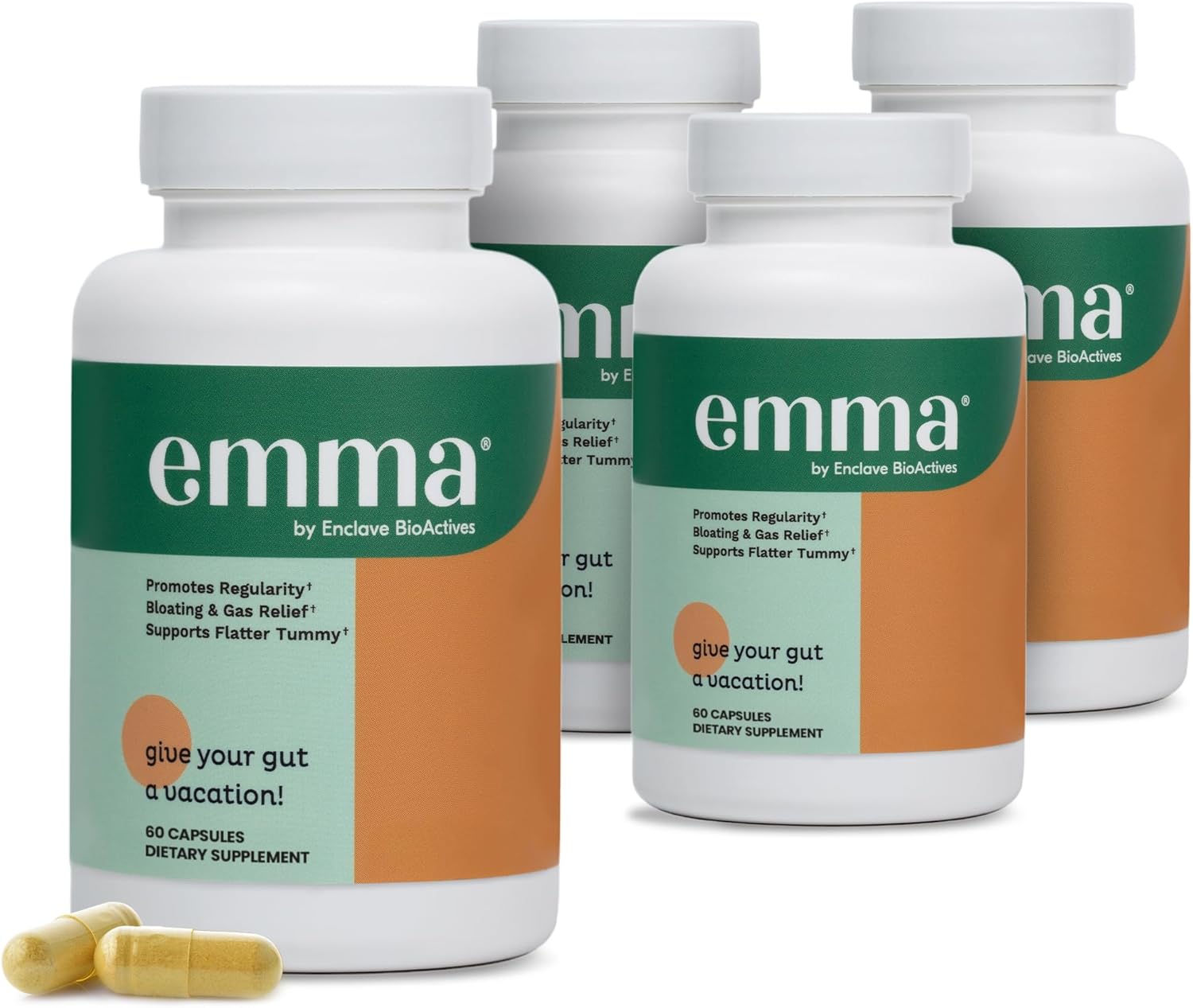Emma Gut Health Supplement for Bloating & Gas Relief 60 Capsules