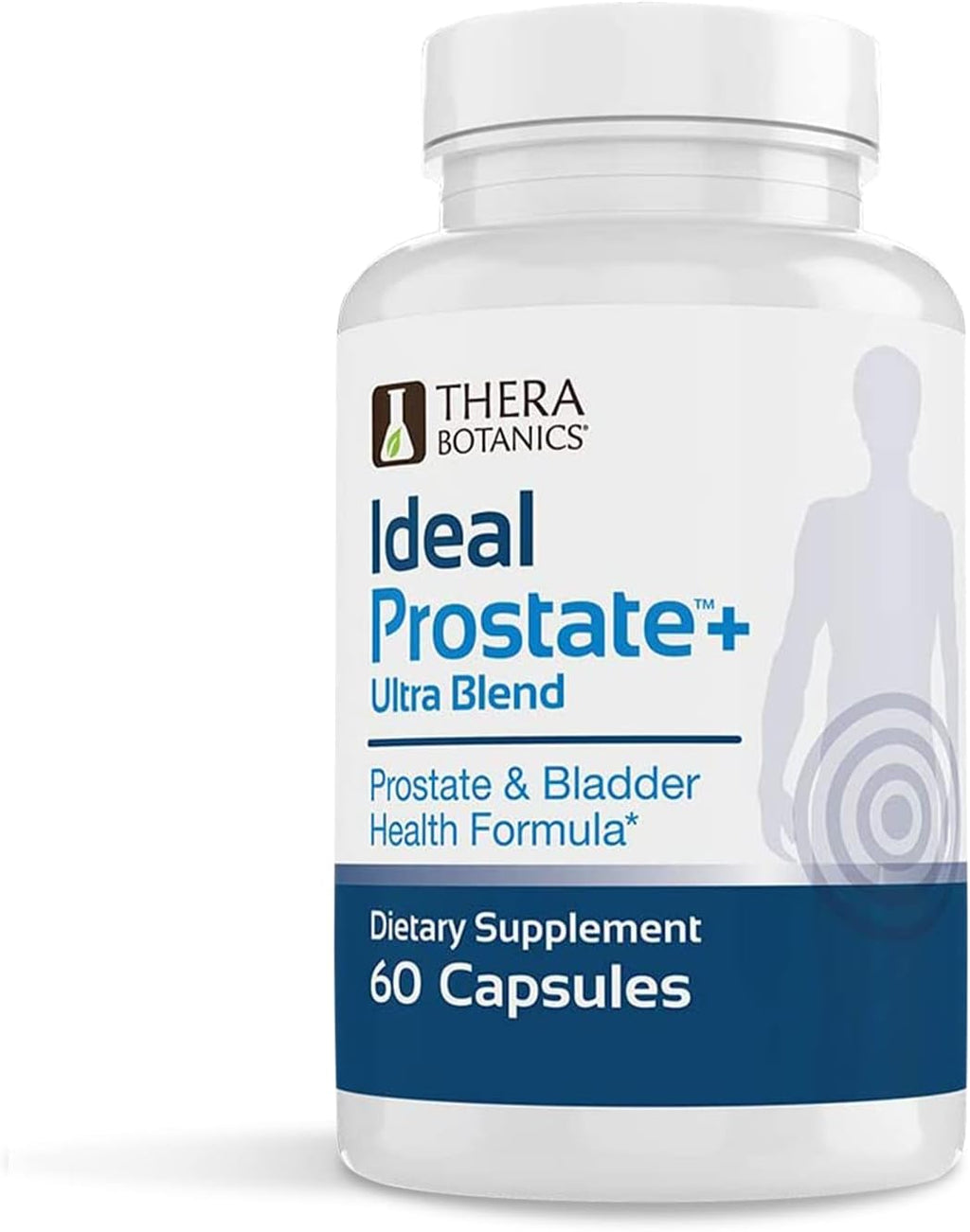 Thera Botanics Ideal Prostate+ supplement bottle on a white background
