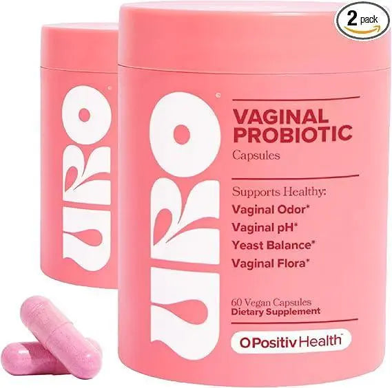 URO Women Probiotics Capsules for Women pH Balance with Prebiotics & Lactobacillus Probiotic Blend - Women's Vaginal Health Supplement - Promote Healthy Vaginal Odor & Vaginal Flora, 60 Count (Pack of 2) - Jia Sales